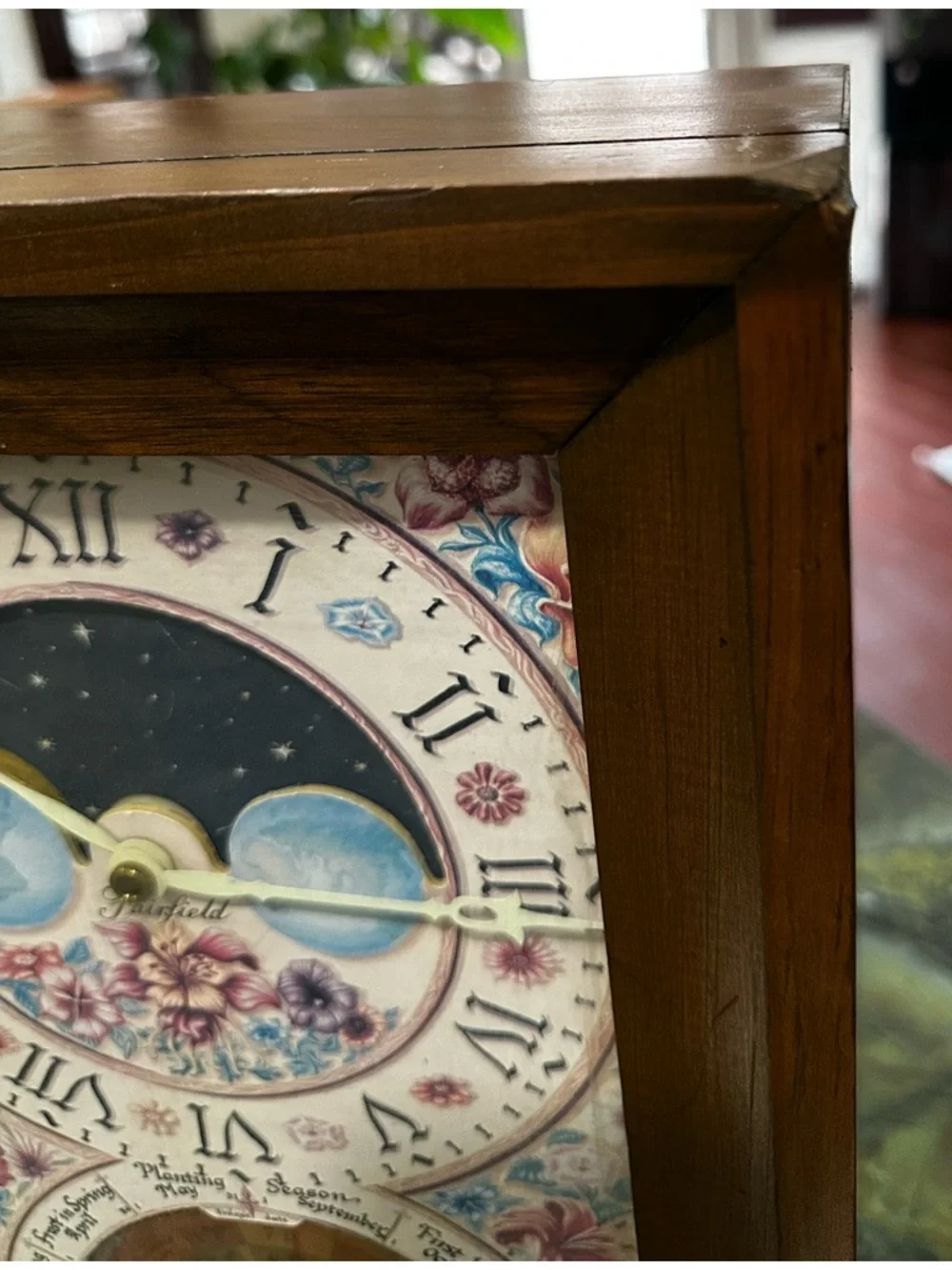 70’s FAIRFIELD Farmers Almanac Moon dial gardeners Clock Movement for Home Decor